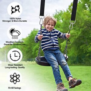 Werfeito Extra Long Tree Swing Straps, 3FT/10FT/20FT/30FT Tree Swing Hanging Straps Kit Holds 5000 lbs with Tree Protector, Heavy Duty Carabiner and Swivel Perfect for Swings & Hammocks (20 FT)