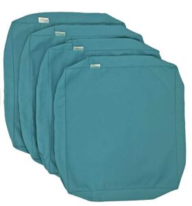 cozylounge indoor outdoor water repellent high uv resistant patio chair cushion cover (24″x24″x4″ (4 covers), serenity teal)