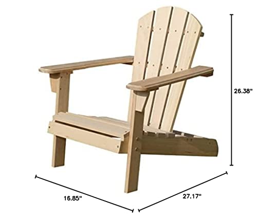 Merry Garden Kids Foldable Wooden Adirondack Chair, Children's Outdoor Patio Furniture, Garden, Lawn, Deck Chair, Unfinished