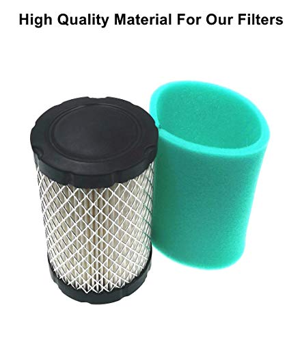 MOWFILL 2 Pack 796031 Air Filter Replace for Briggs Stratton 992376 590825 591334 594201 OEM Air Cleaner Cartridge with 797704 Pre Filter Fits Lawn Mower Air Cleaner Element