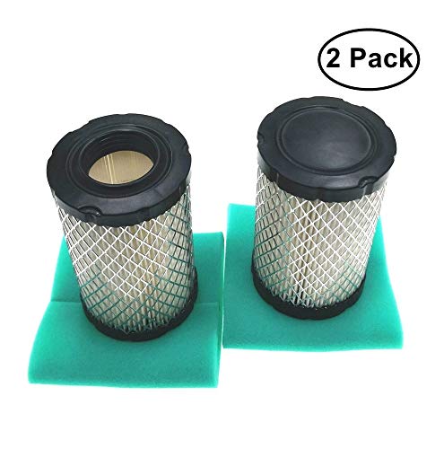 MOWFILL 2 Pack 796031 Air Filter Replace for Briggs Stratton 992376 590825 591334 594201 OEM Air Cleaner Cartridge with 797704 Pre Filter Fits Lawn Mower Air Cleaner Element