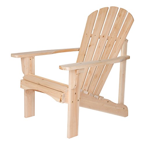 Shine Company 4617N Rockport Wooden Adirondack Chair | Outdoor Patio Chair | Firepit Chairs for Garden, Backyard, & Deck – Natural