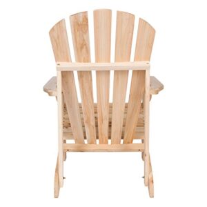 Shine Company 4617N Rockport Wooden Adirondack Chair | Outdoor Patio Chair | Firepit Chairs for Garden, Backyard, & Deck – Natural