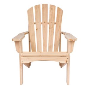 Shine Company 4617N Rockport Wooden Adirondack Chair | Outdoor Patio Chair | Firepit Chairs for Garden, Backyard, & Deck – Natural