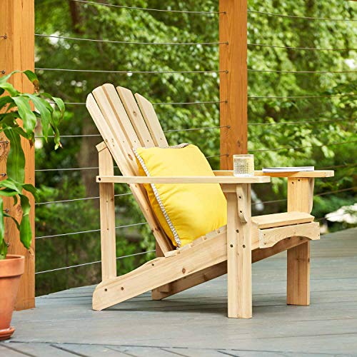 Shine Company 4617N Rockport Wooden Adirondack Chair | Outdoor Patio Chair | Firepit Chairs for Garden, Backyard, & Deck – Natural