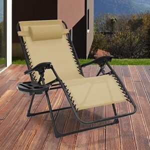 Sun-Ray 213076OVR1P Oversized Zero Gravity Chair, Taupe