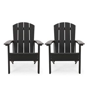 christopher knight home reginald outdoor adirondack chairs (set of 2), black