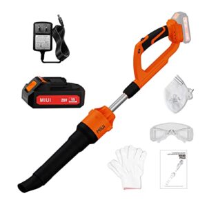 miui leaf blower – cordless with battery and charger, electric cordless leaf blower 6 speed mode, battery powered handheld blowers for lawn care, patio, blowing leaves and snow