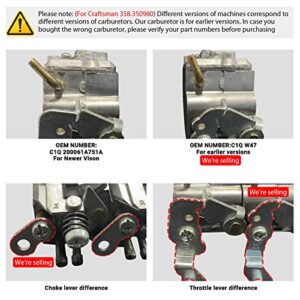 PP5020AV Carburetor 575296301 Air Filter for Poulan Pro PP5020 Chainsaw 2 Stroke Chainsaw Replace 573952201 C1M-W47 Craftsman 358.350982