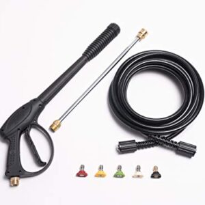 Midwest Direct 8-Part Premium Pressure Washer Kit. 3600 PSI Spray Gun, 25' 3200 PSI Hose, 16" Wand, 5 Quick Connect Tips. Gun, Hose, Wand, Nozzle Replacement! Pressure Washer Parts, Accessories