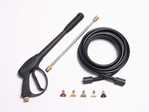 Midwest Direct 8-Part Premium Pressure Washer Kit. 3600 PSI Spray Gun, 25' 3200 PSI Hose, 16" Wand, 5 Quick Connect Tips. Gun, Hose, Wand, Nozzle Replacement! Pressure Washer Parts, Accessories