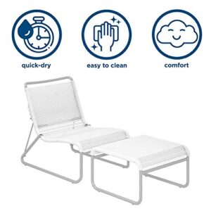 CosmoLiving by Cosmopolitan 88859WHG1E, Lita 2 Piece Patio Lounge and Ottoman Set, White