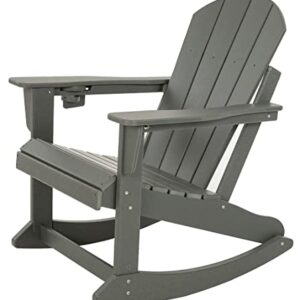 Adirondack Rocking Chair Outdoor Patio Rocker Adirondack Chairs HDPE Plastic Weather Resistant Lawn Chair for Porch Balcony Garden Beach Backyard Grey