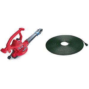 toro 51621 ultraplus leaf blower vacuum, variable-speed (up to 250 mph) with metal impeller, 12 amp,red & amazonbasics 16/3 vinyl outdoor extension cord, green, 100 foot