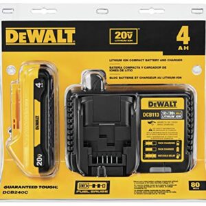 DEWALT 20V MAX* Battery, Compact Starter Kit, 4.0-Ah (DCB240C)