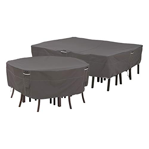 Classic Accessories Ravenna Water-Resistant 52 Inch Round Bistro Patio Table & Chair Set Cover, Outdoor Table Cover