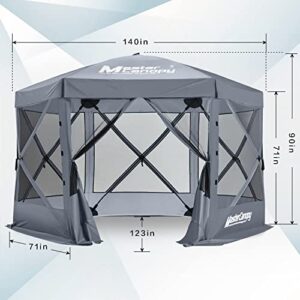 MASTERCANOPY 12x12 Portable Screen House Room Pop up Gazebo Outdoor Camping Tent with Carry Bag (12x12,Gray)