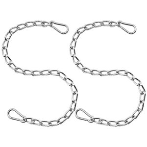 hanging chair chain kit, 2 pack 660lb capacity hanging hammock chain with 4 carabiners, 26in heavy duty stainless steel hammock hanging kit for swing chairs, hammocks, punching bags, outdoor/indoor