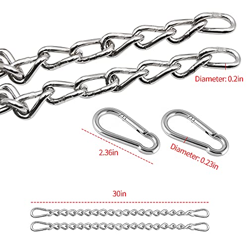 Hanging Chair Chain Kit, 2 Pack 660lb Capacity Hanging Hammock Chain with 4 Carabiners, 26in Heavy Duty Stainless Steel Hammock Hanging Kit for Swing Chairs, Hammocks, Punching Bags, Outdoor/Indoor