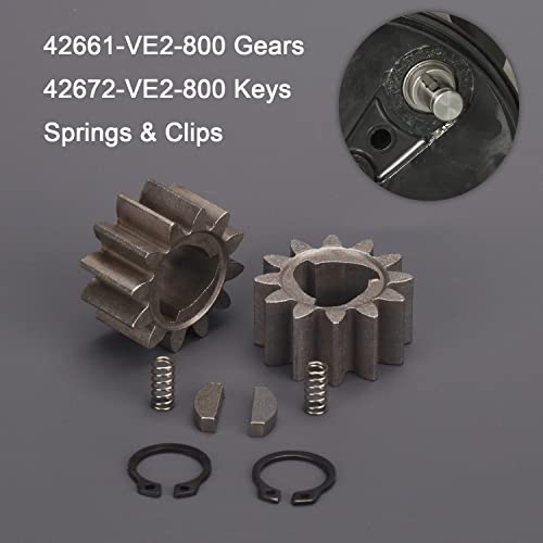 Lawn Mower Parts 42661-VE2-800 Gears 42672-VE2-800 Keys Springs & Clips, Compatible with H-onda Drive Wheel Kit, for H-onda Mower HRR216/HRS216 Drive Gear Kit 12 Teeth - Fits HRB216K4 HRB216K5 Models