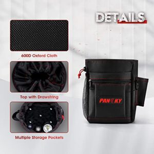 PANCKY Metal Detecting Finds Waist Pouch, Portable Multifunctional Bag, Finds Accessory Black