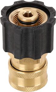 yamatic pressure washer adapter, m22-14mm female to 3/8” quick connect socket power washer coupler, m22 swivel to 3/8 inch quick connector for pressure washer, hose, gun, pump, 5000 psi