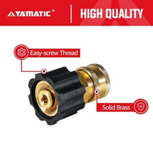YAMATIC Pressure Washer Adapter, M22-14mm Female to 3/8'' Quick Connect Socket Power Washer Coupler, M22 Swivel to 3/8 Inch Quick Connector for Pressure Washer, Hose, Gun, Pump, 5000 Psi