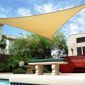 shade&beyond triangle sun shade sail 16′ x 16′ x 16′ canopy sand for patio garden yard deck pergola