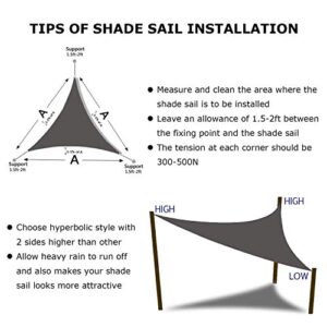 Shade&Beyond Triangle Sun Shade Sail 16' x 16' x 16' Canopy Sand for Patio Garden Yard Deck Pergola