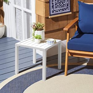 VredHom Outdoor Aluminum Side Table, Patio End Table Small Square Coffee Table for Backyard,Pool, Indoor, Easy Maintenance & Weather Resistant,White