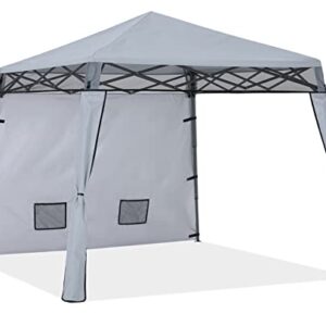 COOSHADE Compact Lightweight Backpack Canopy Sun Protection Pop-Up Shelter Slant Leg Beach Tent 8 x 8 ft Base / 6 x 6 ft Top(Grey)