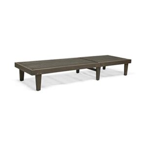 Addisyn Outdoor Wooden Chaise Lounge, Gray Finish