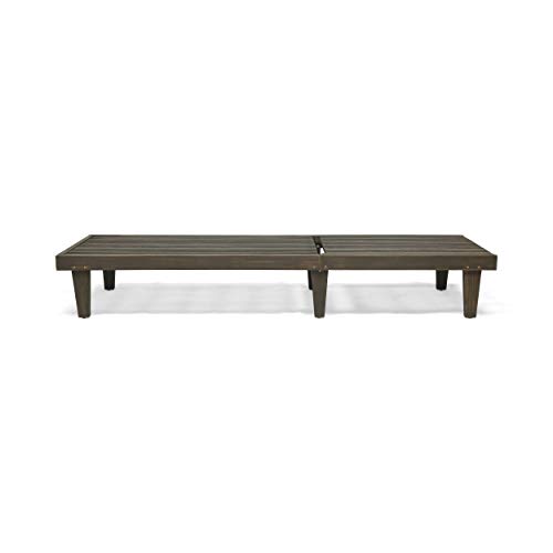 Addisyn Outdoor Wooden Chaise Lounge, Gray Finish