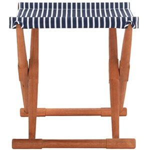 Safavieh PAT7053C-SET2 Outdoor Breanne Natural and Navy Striped (Set of 2) Stool