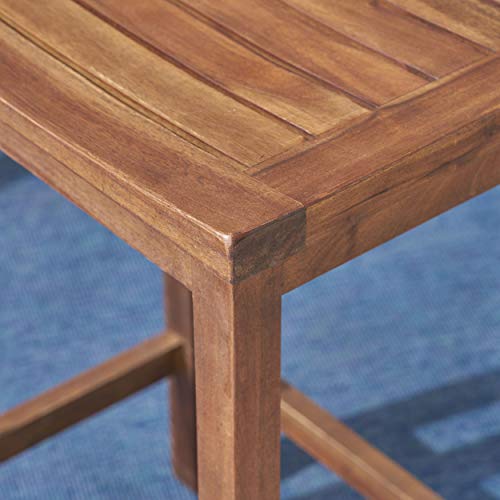 Christopher Knight Home Amantani Outdoor Acacia Wood Counter Stools, 2-Pcs Set, Mahogany Brown