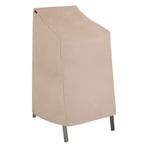modern leisure® chalet stackable/high back bar chair cover, 27″ l x 27″ w x 49″ h, beige