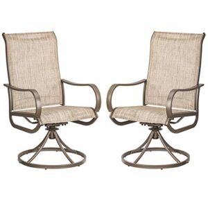 hqhqhe patio swivel dining chairs set of 2 outdoor kitchen garden furniture metal chair with textilene mesh fabric