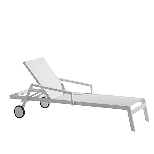 Whiteline Modern Outdoor Living White Bondi Contemporary Outdoor Chaise, 2 Piece Set