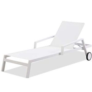 Whiteline Modern Outdoor Living White Bondi Contemporary Outdoor Chaise, 2 Piece Set