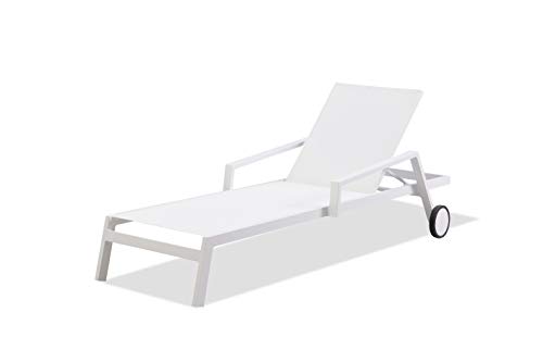 Whiteline Modern Outdoor Living White Bondi Contemporary Outdoor Chaise, 2 Piece Set