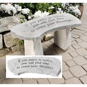 design toscano count your blessings cast stone memorial garden bench