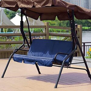 Zerone 3 Seat Swing Cushion Cover, Foldable Waterproof Furniture Chair Cushion Bench Settee Cushion Cover Replacement for Outdoor Patio Garden Yard