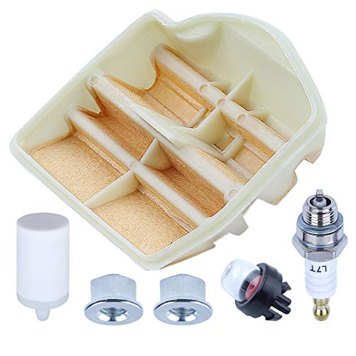 Adefol Chainsaw Air Filter Tune Up Kit For Husqvarna 450 Rancher 450 e II 445E II with Fuel Filter Spark Plug Primer Bulb Bar Nut Replacement Parts for 531309681 544080803 503443201