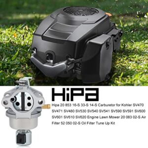 Hipa 20 853 16-S 33-S 14-S Carburetor for Kohler SV470 SV471 SV480 SV530 SV540 SV541 SV590 SV591 SV600 SV601 SV610 SV620 Engine Lawn Mower 20 083 02-S 52 050 02-S Oil Filter Maintenance Kit