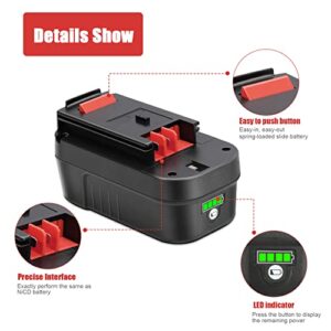 KUNLUN 5.5Ah HPB18-OPE 18 Volt Lithium-Ion Battery Replacement for Black and Decker 18V Battery HPB18 HPB18-OPE 244760-00 A1718 FS18FL FSB18 Firestorm Cordless Power Tools