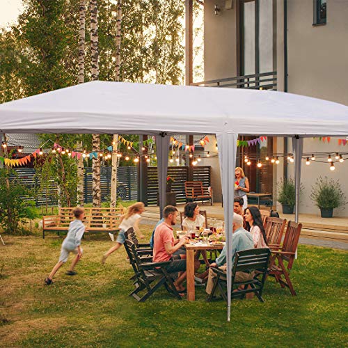 Quictent 10x20 ft Ez Pop up Canopy Tent Instant Shelter Party Tent Outdoor Event Gazebo Waterproof with 6 Sand Bags (White)