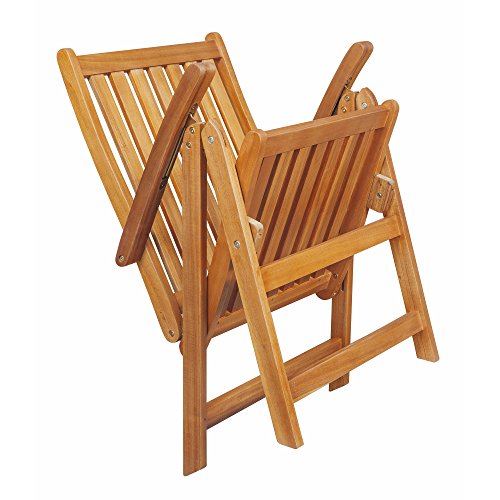 Northlight Set of 2 Brown Acacia Folding Chairs Outdoor Patio Furniture 42"