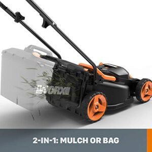 WORX WG779.9 Mulching Capabilities and Intellicut, WG779 40V Cordless 14" Lawn Mower Bare Tool Only, Black and Orange