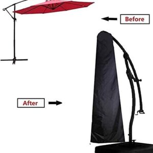 boyspringg Patio Umbrella Cover - 600D Waterproof , Outdoor Umbrella Cover for Offset Cantilever Umbrella , Fits Patio Umbrella 9-13 Ft , Black Umbrella Cover.