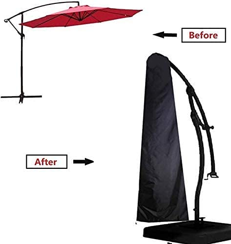 boyspringg Patio Umbrella Cover - 600D Waterproof , Outdoor Umbrella Cover for Offset Cantilever Umbrella , Fits Patio Umbrella 9-13 Ft , Black Umbrella Cover.